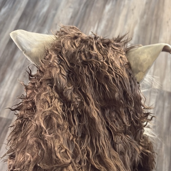 Scary Werewolf Mask Full Head Mask Adult Size Latex Face With Brown Fur Fangs - Picture 7 of 7